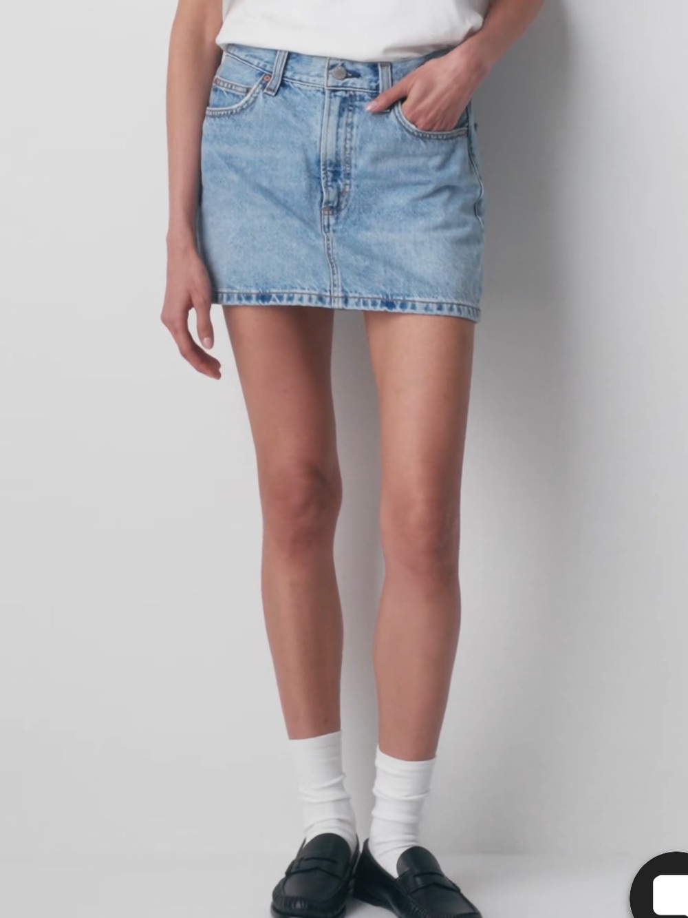 Denim Forum Light Blue Denim Mini Skirt Size 26